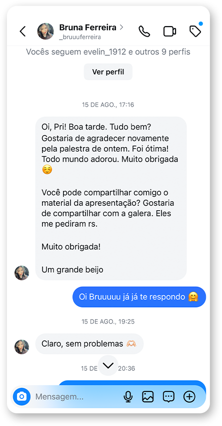 Foto do depoimento de Cariza G. Santos